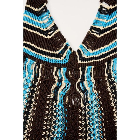 ZARA LIMITED EDITION STRIPED BRAIDED MAXI BUCKET BAG - Picture 5 of 5